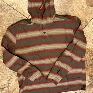 Dakota Grizzly Men's Striped Hooded Sweatshirt with Kangaroo Pockets